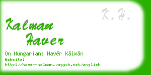 kalman haver business card