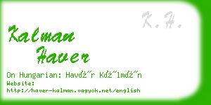 kalman haver business card